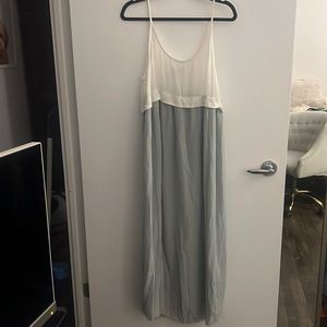 Maxi Dress, Two Toned, White and Blue